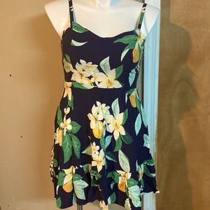 Tropical Spaghetti Strap Dress